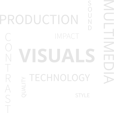 MULTIMEDIA VISUALS TECHNOLOGY C O N T R A S T PRODUCTION S O U N D IMPACT STYLE QUALITY